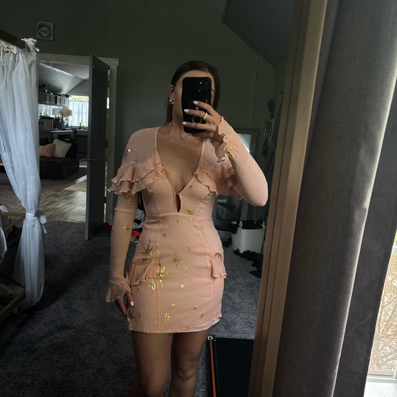 For Love and Lemons Gilded Star Mini Dress - Picture 3 of 5